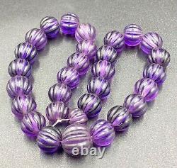 Old Antique Vintage Jewelry Gems Quality Amethyst Melon Shape Beads Antiquities