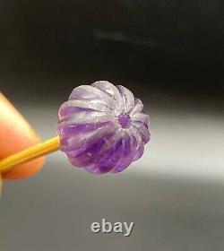 Old Antique Vintage Jewelry Gems Quality Amethyst Melon Shape Beads Antiquities