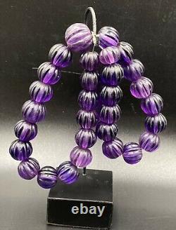 Old Antique Vintage Jewelry Gems Quality Amethyst Melon Shape Beads Antiquities