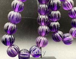 Old Antique Vintage Jewelry Gems Quality Amethyst Melon Shape Beads Antiquities