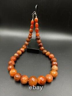 Old Antique Vintage Jewelry Trade Carnelian Beads Necklace