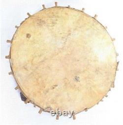 Old Antique Vintage Leather Traditional Handmade Tabla Drum Decorative Wood Rare