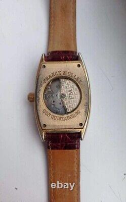 Old Antique Vintage Men's Frank Muller Wrist Watch Geneve Leather Strap 330FT