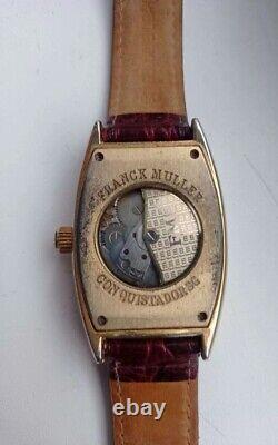 Old Antique Vintage Men's Frank Muller Wrist Watch Geneve Leather Strap 330FT