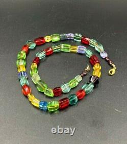 Old Antique Vintage Trade Cheap Price Glass Unique Multi Color Beads Necklace