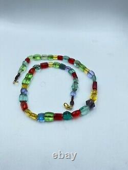 Old Antique Vintage Trade Cheap Price Glass Unique Multi Color Beads Necklace