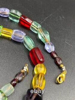 Old Antique Vintage Trade Cheap Price Glass Unique Multi Color Beads Necklace