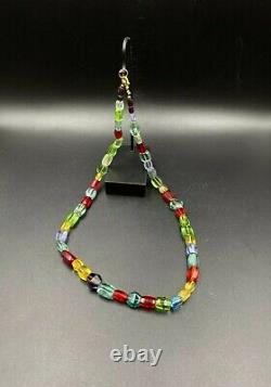 Old Antique Vintage Trade Cheap Price Glass Unique Multi Color Beads Necklace