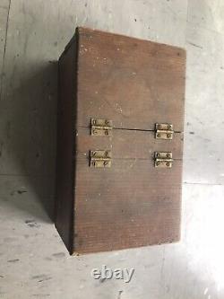 Old Antique Vintage Wood Ballot Voting Box with marbles