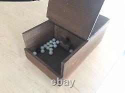 Old Antique Vintage Wood Ballot Voting Box with marbles