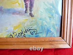 Old Antique Vintage oil painting America Americana by Ora Bonner Tracy City TN
