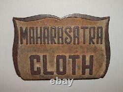 Old Antique Vtg 19th C 1800s Rare Hand Carved Wooden Bag Stamp Maharasatra Cloth