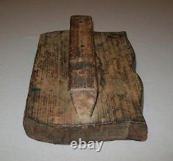 Old Antique Vtg 19th C 1800s Rare Hand Carved Wooden Bag Stamp Maharasatra Cloth