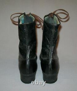 Old Antique Vtg C 1900s Womans Edwardian / Victorian Leather Shoes Boots Size 7