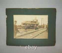 Old Antique Vtg C 1903 Mounted Photo Sidewheeler Altonian Riverboat Alton Flood