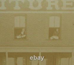 Old Antique Vtg Ca 1870s 80s Cabinet Photo Boxers Large Crowd Street Scene Fargo