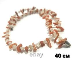 Old CORAL beads necklaces antique 48 g, 4 different beads, salmon color, Sciacca