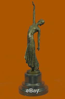 Old Chiparus Dancer Lady Sculpture Figure Vintage Deco Nouveau Bronze Demetre T