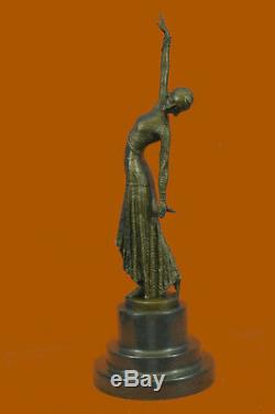 Old Chiparus Dancer Lady Sculpture Figure Vintage Deco Nouveau Bronze Demetre T