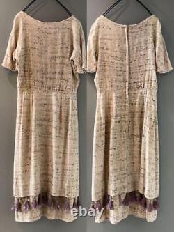 Old Clothes Antique Vintage 60S Linen Hemp Fringe Dress