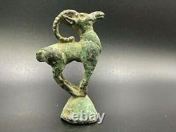 Old Collectables Ancient Antique Bronze Luristan Ibex Animal Figure 6th C. BC