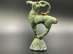 Old Collectables Ancient Antique Bronze Luristan Ibex Animal Figure 6th C. BC