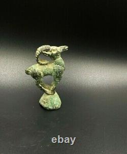 Old Collectables Ancient Antique Bronze Luristan Ibex Animal Figure 6th C. BC