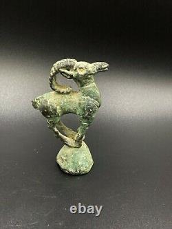 Old Collectables Ancient Antique Bronze Luristan Ibex Animal Figure 6th C. BC