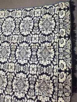 Old EARLY Antique 1840 Floral COVERLET Signed John Kittinger Springfield, Ohio