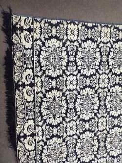 Old EARLY Antique 1840 Floral COVERLET Signed John Kittinger Springfield, Ohio