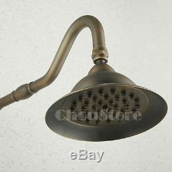 Old Fashion Antique Brass Wall Mount 8 Rain Shower Faucet Set Shower Mixer Tap