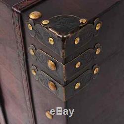 Old Fashioned Wood Storage Trunk Wooden Treasure Chest Vintage Antique-style HOT