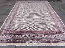 Old Hand Made Traditional Vintage Rug Oriental Wool Cream Large Carpet 356x240cm