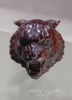 Old Hand Sculptured Tigers Head Superb