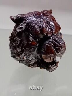 Old Hand Sculptured Tigers Head Superb