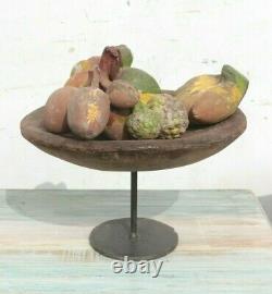Old Handmade Vintage Wooden Fruit Tray Antique Home Decor Dining Table Use BN-43