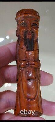 Old Japanese Hand Carved Wooden Figure