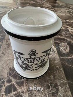 Old Porcelain ARSENIC JAR ASIAN Rare Antique Vintage Skulls & Dragons Jar Vase