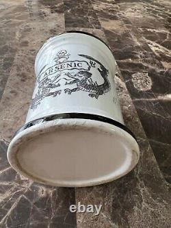 Old Porcelain ARSENIC JAR ASIAN Rare Antique Vintage Skulls & Dragons Jar Vase