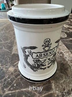 Old Porcelain ARSENIC JAR ASIAN Rare Antique Vintage Skulls & Dragons Jar Vase