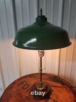 Old Stempunk Lamp Porcelain Shade Antique Vintage 22x13 Inches