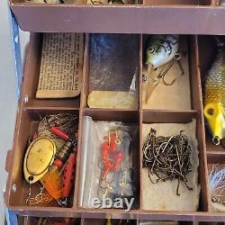 Old Tacklebox Full Of Over 50 Vintage & Antique Fishing Lures Bait & Tackle
