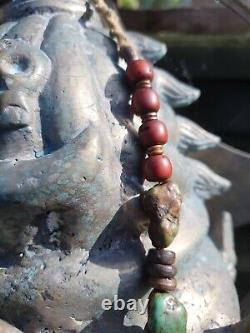 Old Tibetan Turquoise Glass And Dzi Stone Necklaces