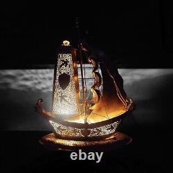 Old Unique Very Rare Vintage Brass Antique Beautiful Ship table lamp