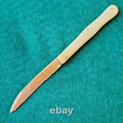 Old Vintage Antique All Bone Slipjoint Folding Pocket Knife