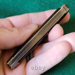 Old Vintage Antique American Ebony Wood Dogleg Jack Folding Pocket Knife