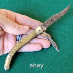 Old Vintage Antique Armstrong Cutlery Germany Bone Stag Fancy Jack Pocket Knife