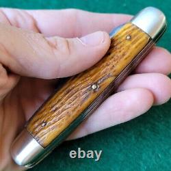 Old Vintage Antique CF Wolfertz Bone Stag Jumbo Jack Folding Pocket Knife