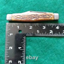 Old Vintage Antique Camillus 3 Line Bone Stag Moose Trapper Jack Pocket Knife