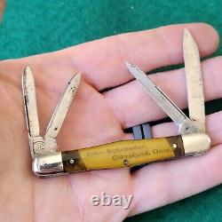 Old Vintage Antique Canton Cutlery Masonic Swell Center Picture Pocket Knife